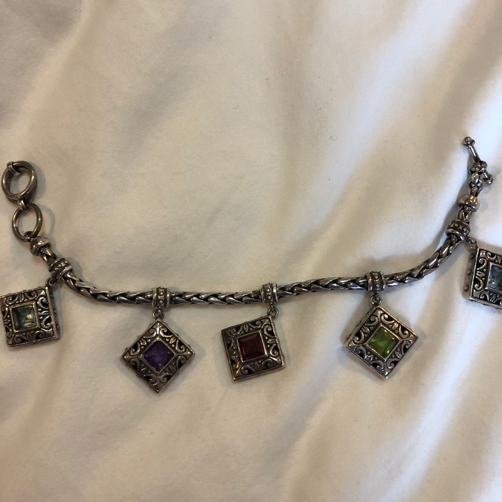 Sterling silver gemstone bracelet